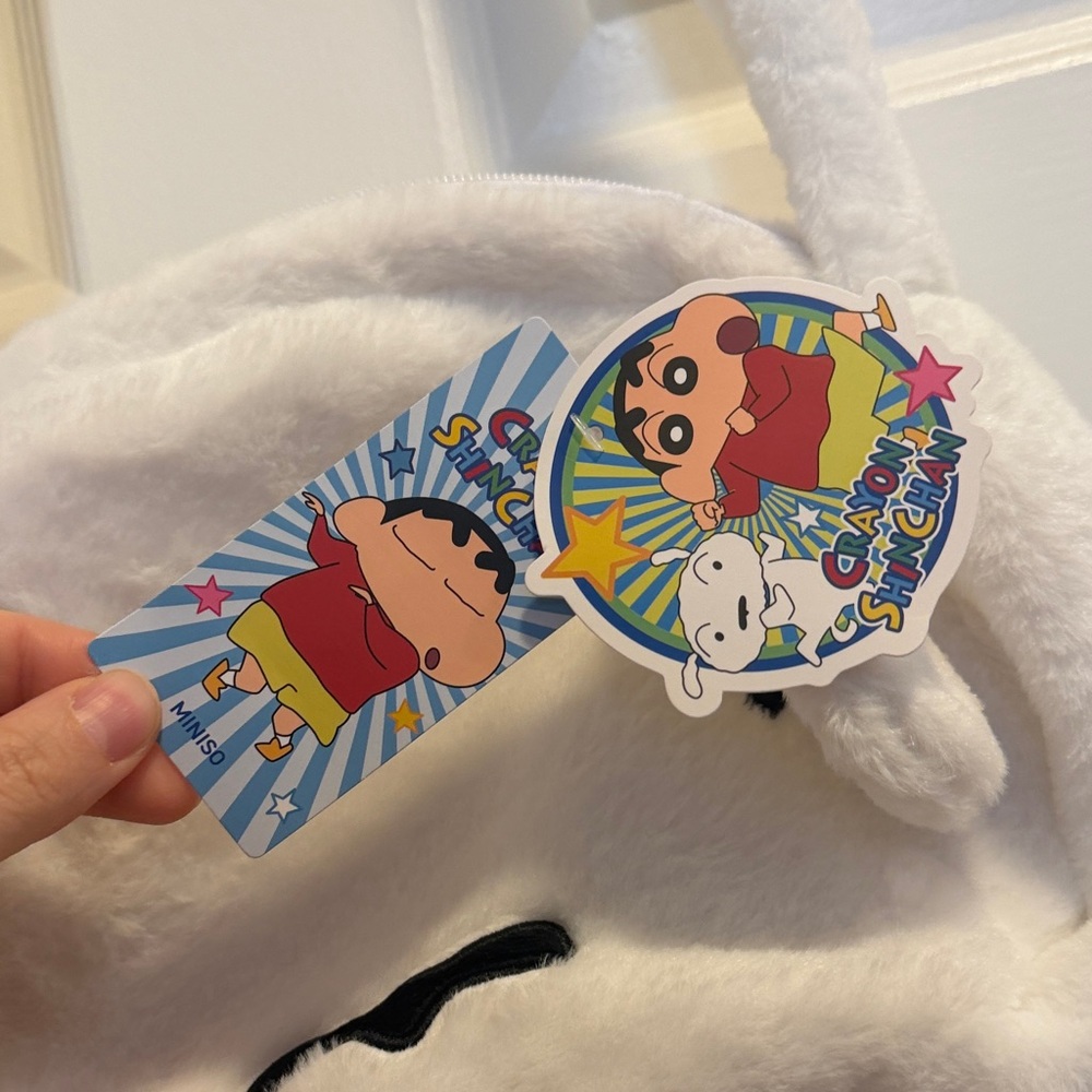 Miniso Crayon Shinchan Collection Shoulder Bag, White Fluffy, NWT - Picture 10 of 12